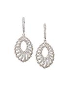 Pave Cz Crystal Open Marquise Drop Earrings