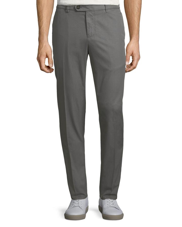 Regular-fit Cotton Gabardine Pants