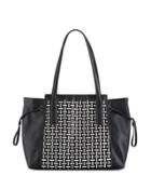 Nadia Two-tone Tote Bag, Black/white