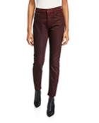 Karolina High-rise Cropped Coated Skinny Jeans -