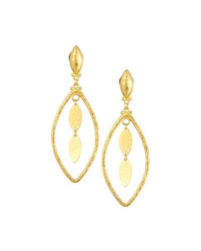 Willow 24k Geo Marquise Drop Earrings