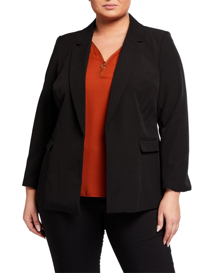 Plus Size Floral-lined Boyfriend Blazer