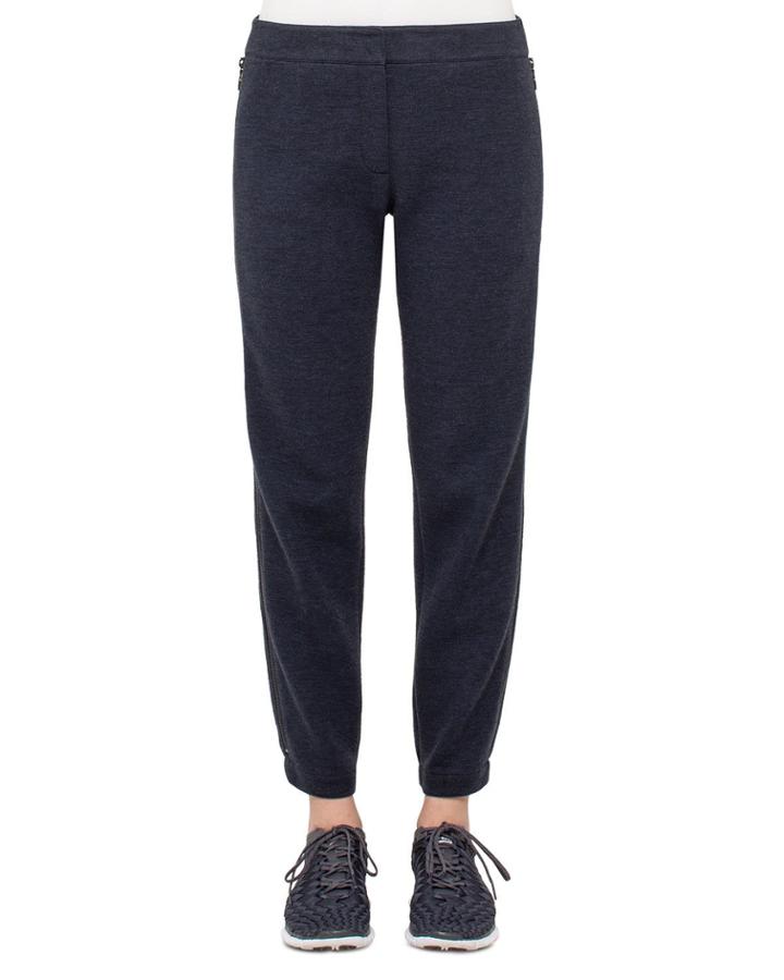 Milla Jogging Pants W/side Zips, Denim