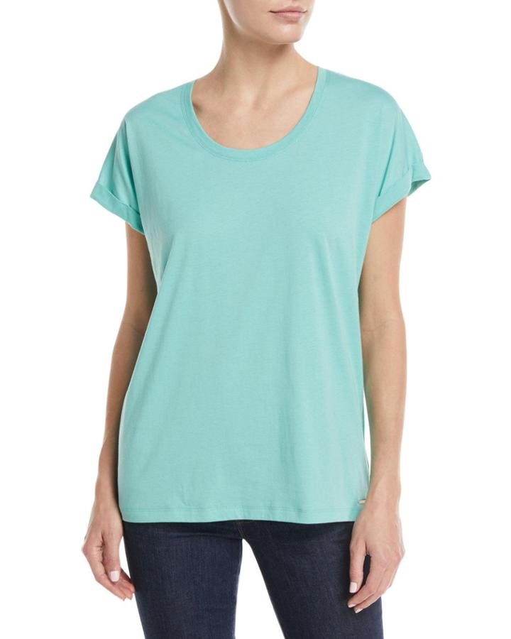 Scoop-neck Short-sleeve Cotton Tee