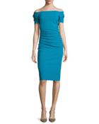 Briseide Off-the-shoulder Cocktail Dress, Blue