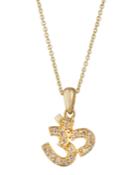 14k Gold Diamond Om Pendant Necklace