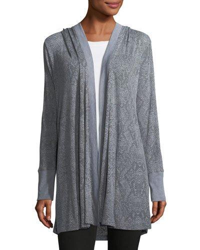 Snakeskin-print Open-front Cardigan