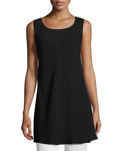 Letty Sleeveless Silk Blouse, Black