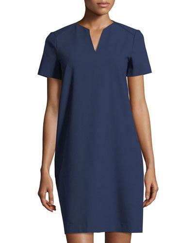 Ezra Contrast-piped Short-sleeve Dress
