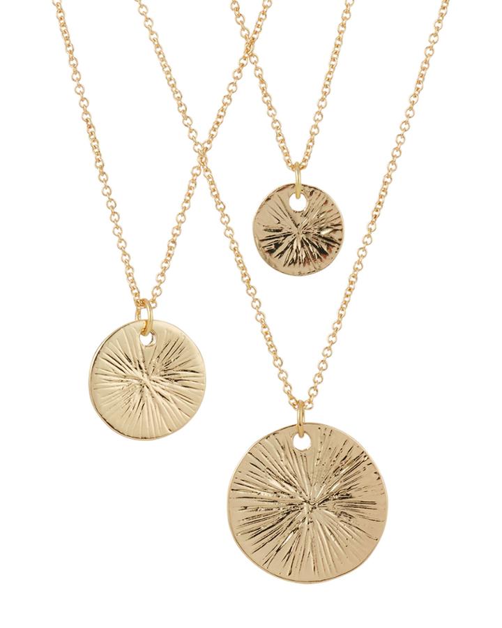 3-layered Disk Necklace