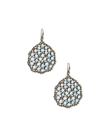 Amorphous London Blue Topaz & Diamond Drop Earrings
