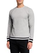 Men's Textured French Terry Sweater W/