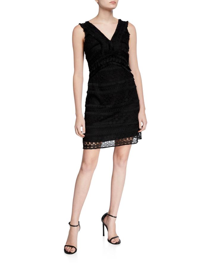 V-neck Lace Tassel Dress