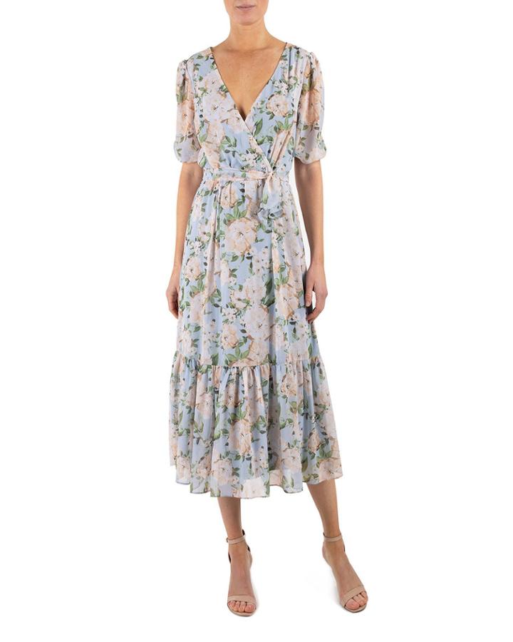 Floral Chiffon Faux-wrap