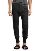 Leather-trim Jogger Pants