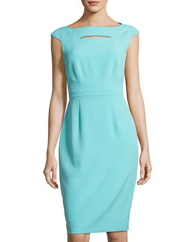 Cap-sleeve Cutout Crepe