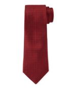 Neat Grid Silk Tie, Black/red