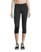 Ava Mesh-panel Capri Leggings, Black/ceramic