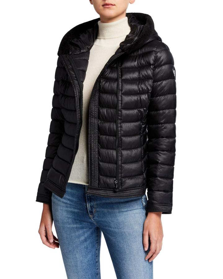 Faux-fur Trimmed Fitted Jacket