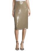 Embellished Below-knee Pencil Skirt,