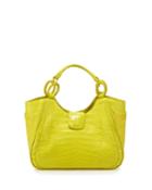 Nancy Gonzalez Small Dipped Crocodile Tote Bag, Yellow, Women's, Green E85