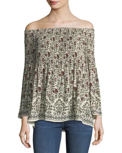 Off-the-shoulder Crepe Top