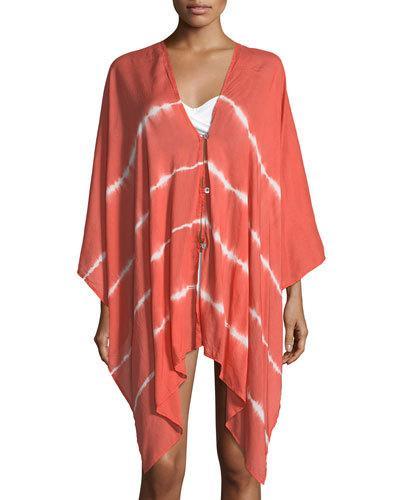 Butterfly-sleeve Striped Coverup