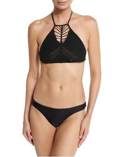 Aztec Crocheted Two-piece Swimsuit With Reversible Bottom