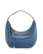 Ginevra Medium Leather Hobo Bag, Indaco