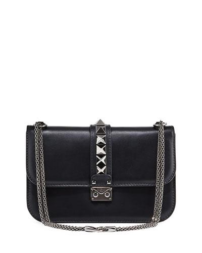 Chain-strap Medium Shoulder Bag, Black