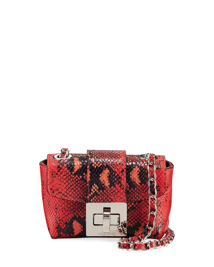 Paulette Small Python-print Crossbody Bag