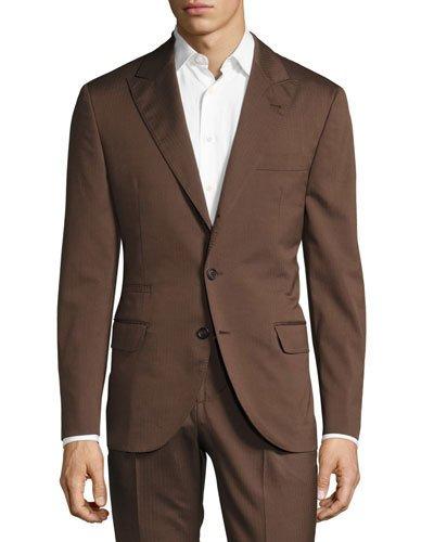 Herringbone Deconstructed Jacket, Brown