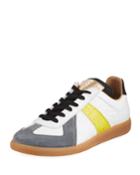 Replica Men's Contrast-trim Leather & Suede Low-top