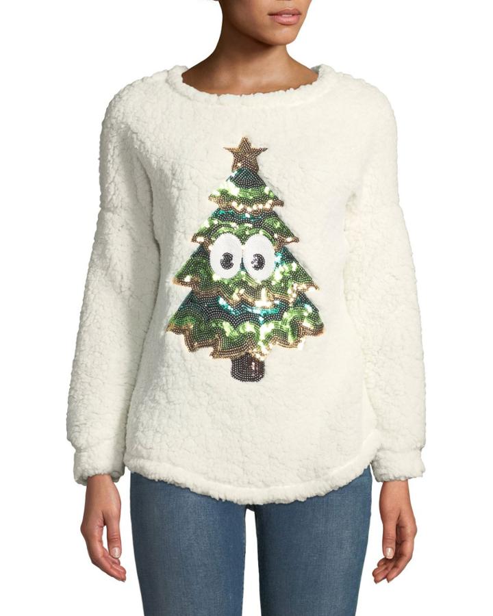 Sequin Christmas Tree Long-sleeve