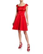 Cap-sleeve Scoop-neck Cocktail Dress
