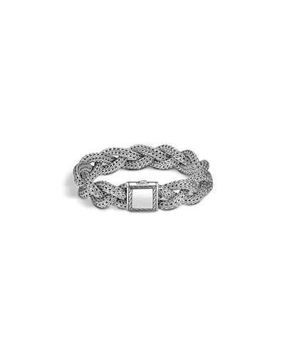 Medium Braided Silver Chain Bracelet,