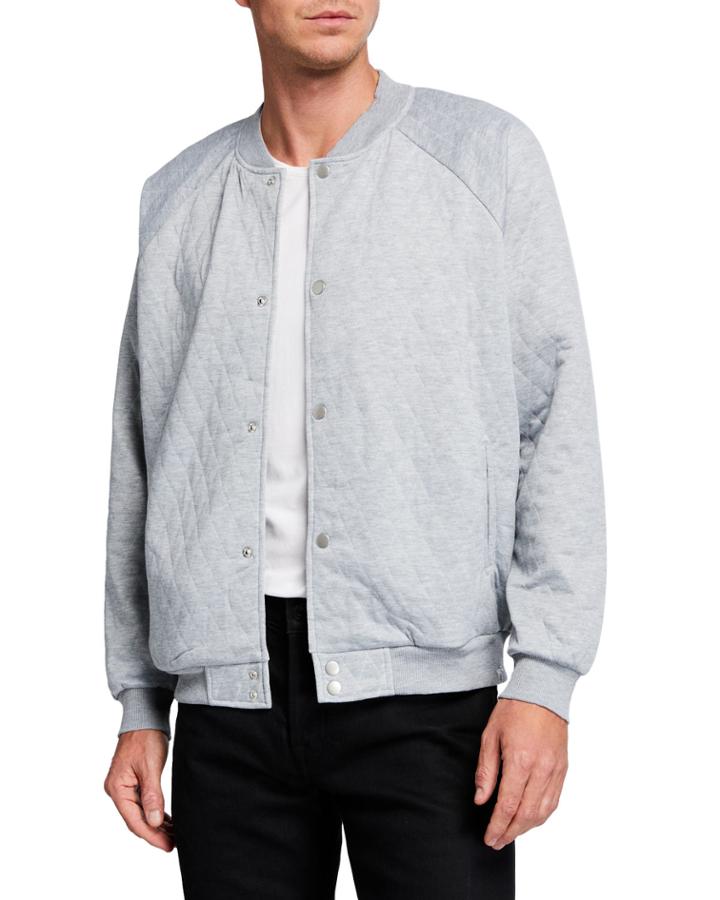 Men's Quilted French Terry Bomber Jacket