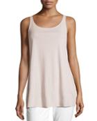 Plus Size Scoop-neck Stretch Silk Jersey Tunic