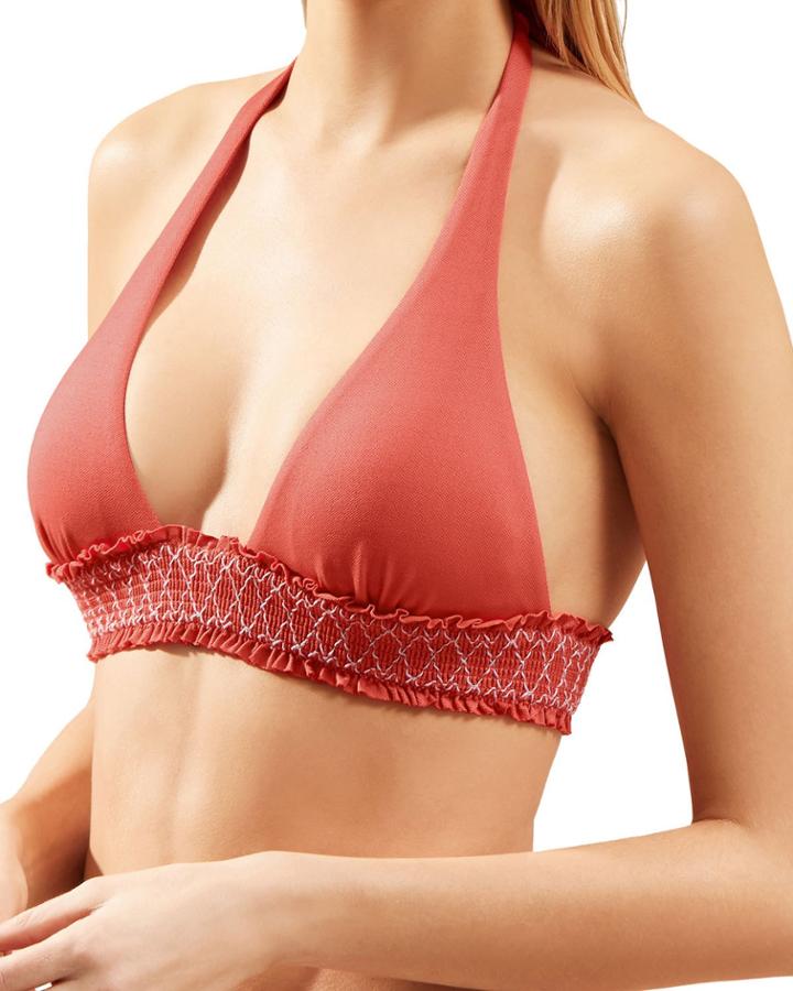 Sofia Smocked Halter Bikini Top