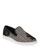 Carlyn Embroidered Plaid Slip-on