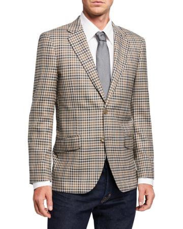Men's Gingham Wool-blend