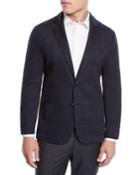 Men's Windowpane Jacquard Soft Blazer Jacket