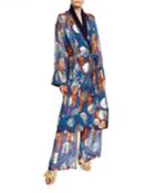 Kali Ikat Metallic Kimono Robe