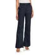 Sylvana Pintuck Flare-leg Pants