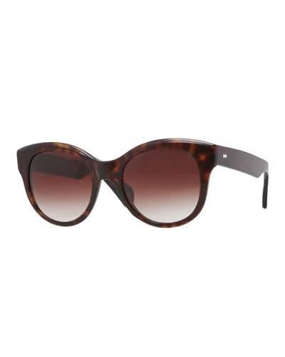 Jacey Cat-eye Havana Acetate Sunglasses, Spice/dark Brown