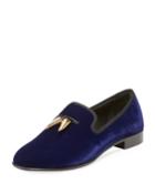 Men's Velvet Formal Loafer With Golden Horns