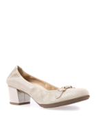 Shimmery Suede Block-heel Pumps