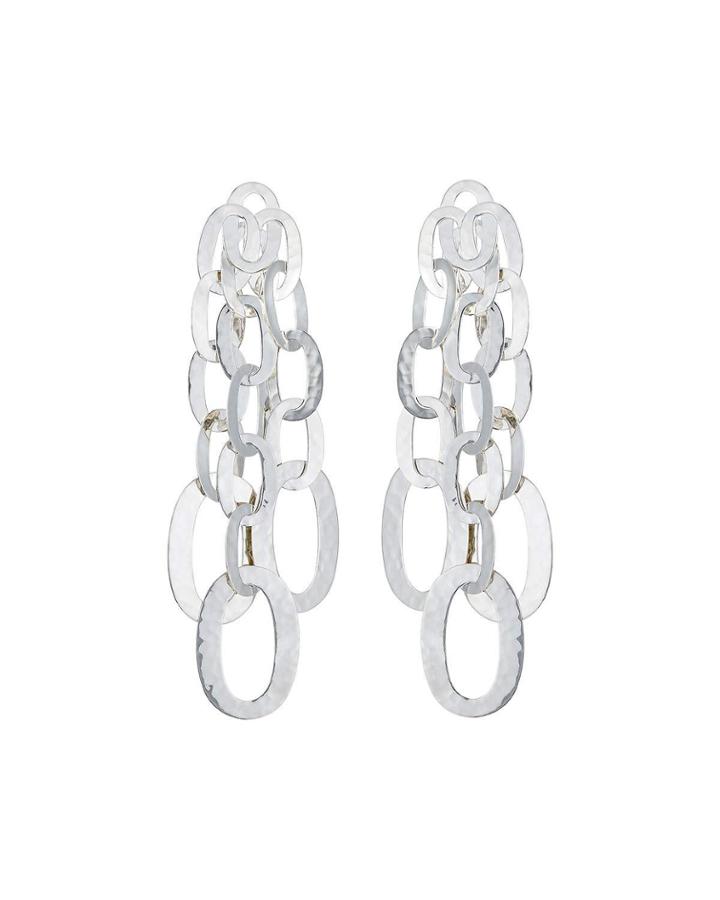 Classico Hammered Oval Chandelier Earrings
