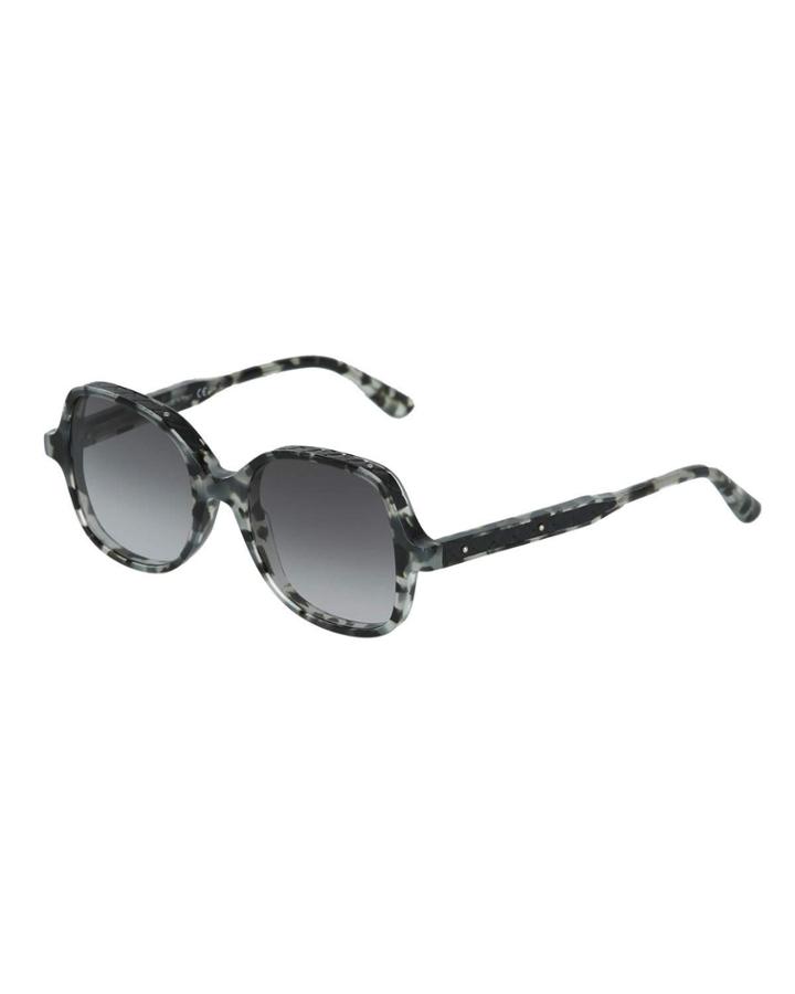 Oversized Round Acetate/leather