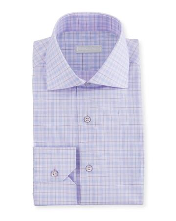 Men's Check Spread-collar Dress